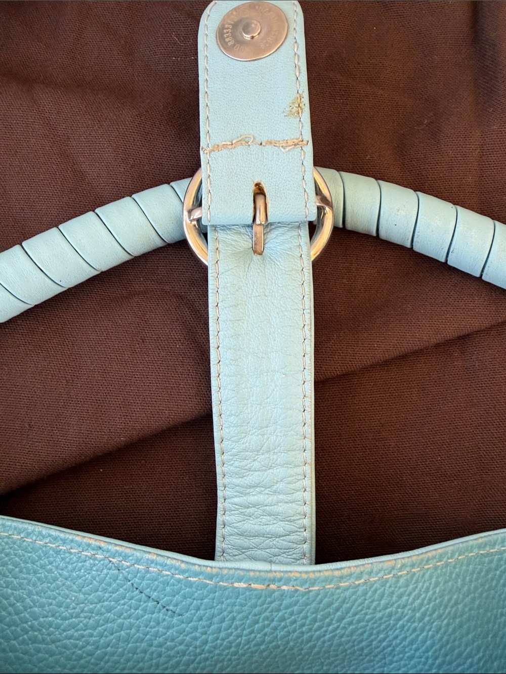 Tod’s Miky Y2K cerulean blue leather hobo bag w/dustbag, great vintage condition - Picture 16 of 16